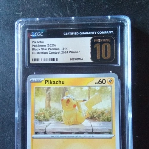 POKEMON CGC PRISTINE 10 PIKACHU ILLUSTRATION CONTEST WINNER 2024 #214 PROMO