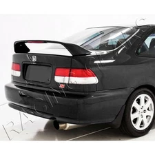 PAINTED BLACK REAR TRUNK SPOILER WING+LED BRAKE LIGHT FIT 96-00 HONDA CIVIC 2-DR