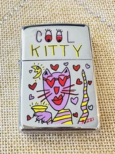 1996 ZIPPO JAMES RIZZI LIMITED EDITION COOL KITTY RARE 05326 numbered 019/200