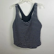 CALIA Racerback Swim Tankini Top Shelf Bra Stripe 2X