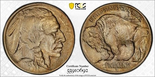 1913-D Type 1 Buffalo Nickel 5C PCGS AU58 #0692