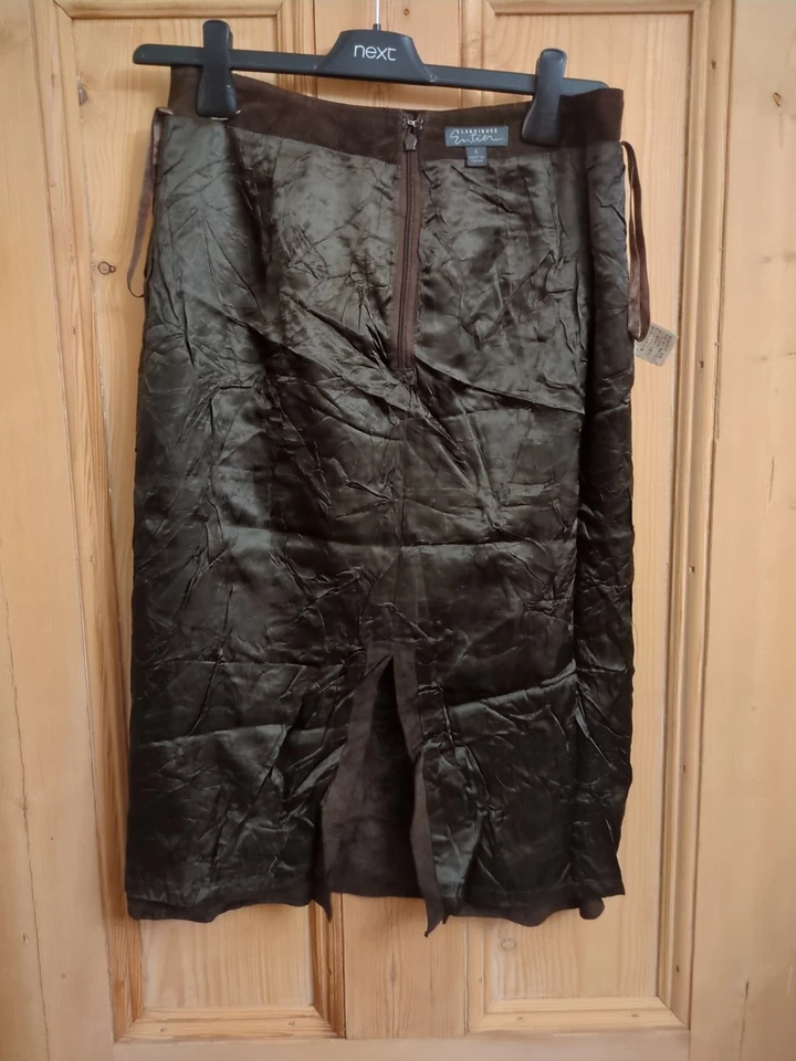 Clásicos Entier Nordstroms Marrón Gamuza Cuero Falda Talla 6 Foto 4 de 4