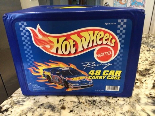 Vintage 1997 Mattel Blue Hot Wheels Racing 48 Car Carrying Case Case