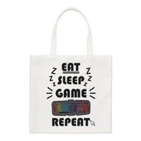 Eat Sleep Spiel Repeat Regular Tragetasche Spieler Spielen Lustiger Witz Shopper