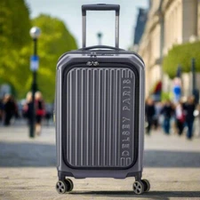 Delsey 22" PolyHardside Spinner Anthracite Polycarbonate Front Lid Carry-On