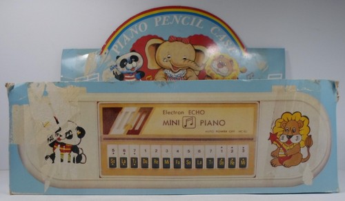 ELECTRON ECHO VTG 80's MINI PIANO PENCIL CASE EMPTY CONTAINER RETAIL DISPLAY BOX - Picture 5 of 16