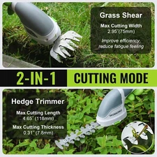 WORKPRO 2 in 1 Handheld Hedge Trimmer Electric Grass Trimmer Hedge Shears Cutter
