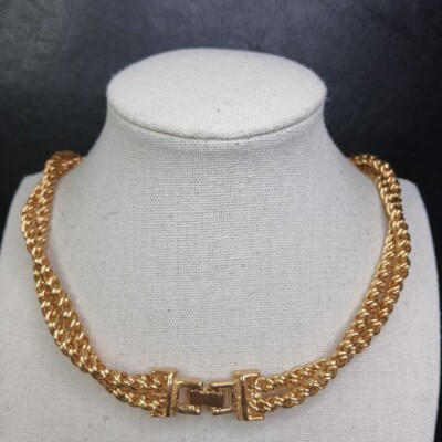 Vintage Twisted Chain Necklace Gold Tone. 12-278 | eBay