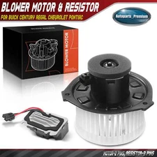 Front HVAC Blower Motor & Resistor for Chevy Corvette Buick Regal Olds w/Auto AC