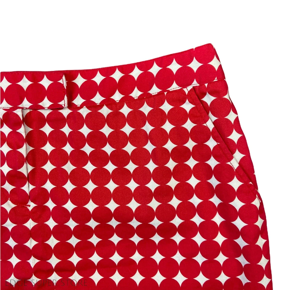 Larry Levine Red Diamond Print Straight Pencil Stretch Zip Short Skirt Size 16 - Image 2 of 4