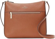 Kate Spade New York Leila Swingpack Crossbody Bag Brown Leather Purse KB649.