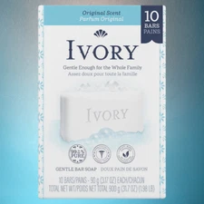Ivory Gentle Bath Bar Soap, Great for Entire Family 3.17 Ounce (10 Count)