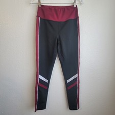 Women Pants, Jogger Lightweight Stretch Black Burgandy, Size Small