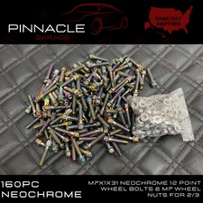 160 WHEEL ASSEMBLY BOLTS & NUTS FOR 2 / 3 PIECE WHEELS RIM 31mm M7 NeoChrome