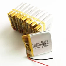 10 x 3.7V 600mAh Lipo Li-Polymer Rechargeable Battery Cells For MID GPS 603030