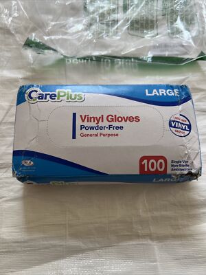 CarePlus 100 Count Powder And Latex Free Vinyl Gloves