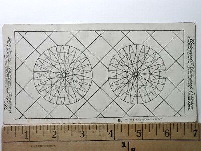 Spirograph Geometric Eye Test Stereoview Antique c1904 Y18346