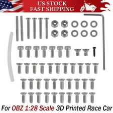 Hardware Kit w/ Hex Tool For OBZ 1/28 Scale 3D Printed Race Car Stainless Steel