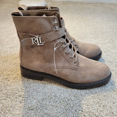 LAUREN RALPH LAUREN Suede Lace-Up Ankle Boots Size