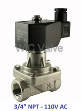 3/4" Inch Stainless Zero Differential Electric Solenoid Steam Valve NC 110V AC