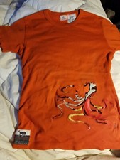Girls orange cap octopus applique design chichigirl shirt medium size nwot