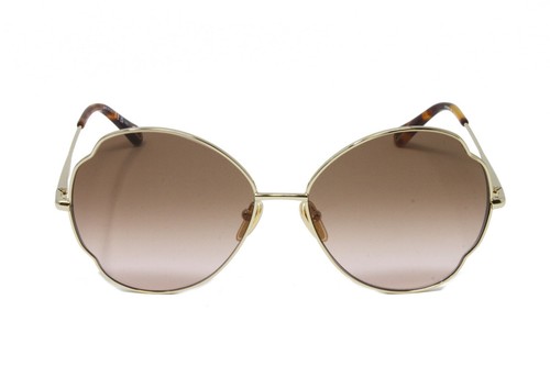 Chloe Sunglasses Women's Round Metal Gold 60mm Brown Gradient Lens CH0093S-001 - 第 2/4 張圖片