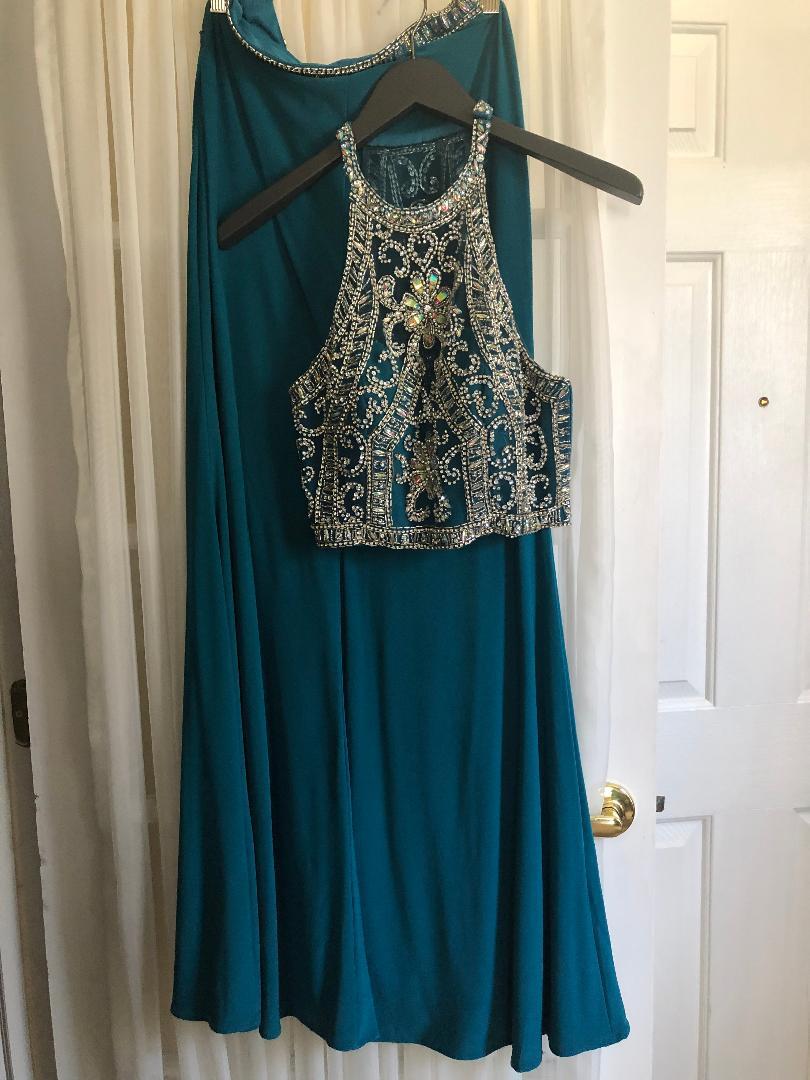belly's prom dress Stacees 2026 A-line Strapless Metallic Ruffles line silhouette featuring a daring left Clarisse Long Prom Holiday Turquoise