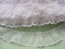 Gathered Lace White 10 metres  723 