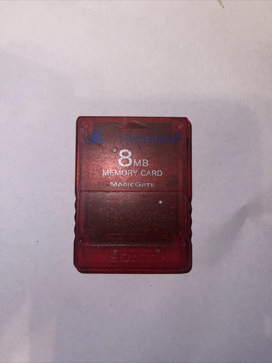 Official OEM 8MB Red Sony Playstation 2 PS2 Memory Card Very Good
