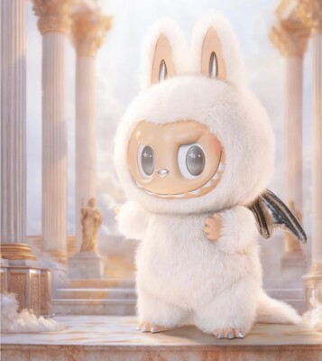 ZIMOMO ジモモ ピンクAngel ホワイト羽 ふわふわぬいぐるみ POPMART AUTHENTIC ZIMOMO ANGEL IN CLOUDS VINYL PLUSH US