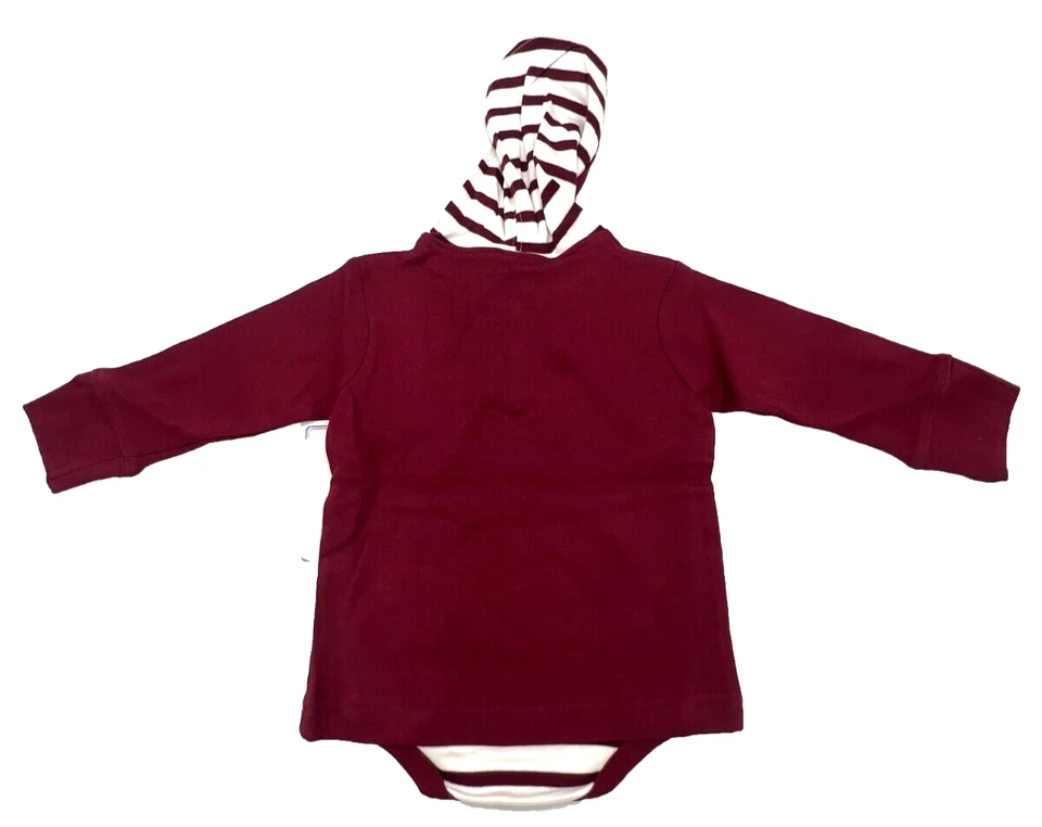 Texas A&M Aggies Niño Pequeño Rayas Capucha Creeper Sudadera Chaqueta (12 Meses) Foto 3 de 4