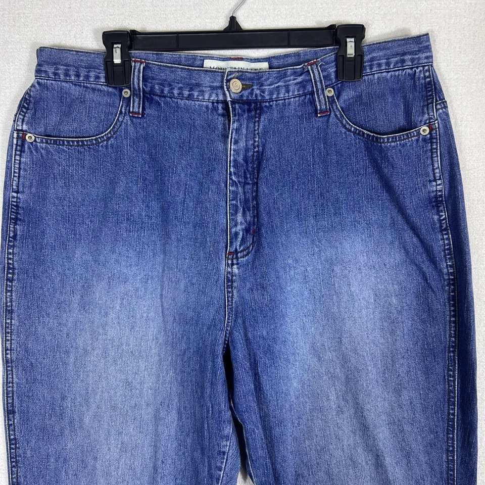 Pantalones de mezclilla Mountain Lake Capri para mujer 18 azules bolsillos de lavado medio algodón tiro medio Foto 2 de 4