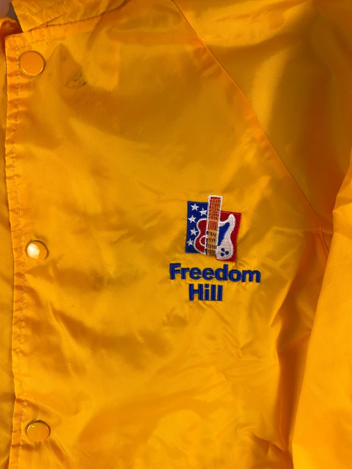 Vintage Freedom Hill Yellow Coaches Windbreaker Jacket M Augusta USA Patch 80s - Image 2 of 4