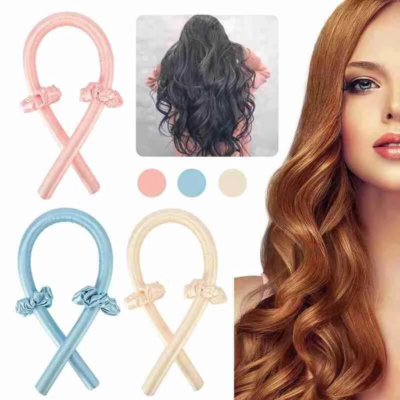 Heatless Curling Rod Curls Silk Ribbon Curlers Sleeping Soft Headband Wave - Image 2 of 3