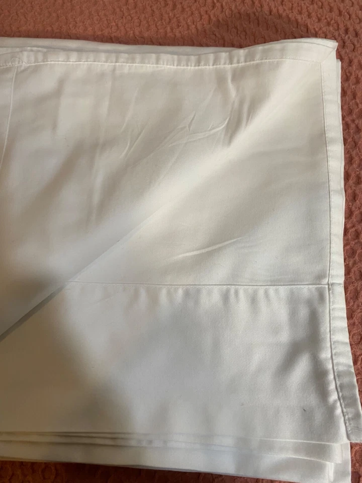 Sábana plana DKNY King blanca lisa 100 % algodón Foto 4 de 4