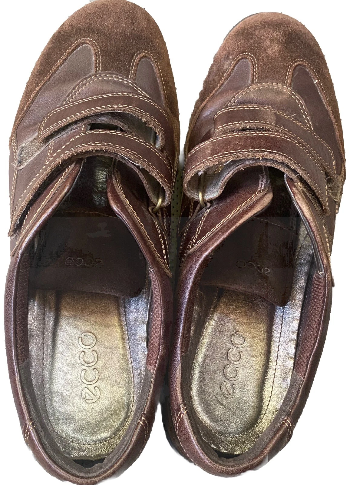 Scarpe comode mocassino Ecco pelle marrone cinturino monaco donna US 9 5 EU 40