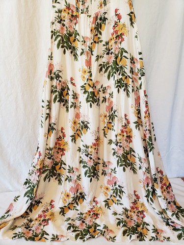 Reformation Dress Size 6 Floral on Ivory Lined Mayah Cap Sleeves Sweetheart Neck - Picture 9 of 19
