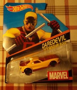 2016 Hot Wheels MARVEL Character Car DAREDEVIL YELLOW Walgreens Exclusive No #!! | eBay