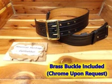 Sz 34" 4L Black B103 DON HUME 2.25" Police Duty Belt BRASS Buckle D-Ring Option