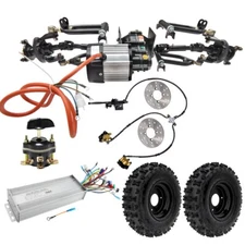 Go Kart Front Drive Axle Kit 1000W Differential Motor Controller 4.10-6 wheels