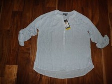 NINE WEST JEANS Rivera Lyons Blue Stripe GEORGIA Tunic Shirt S Small NWT Womens 