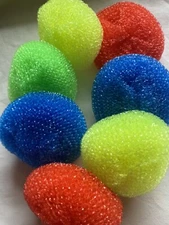 2 (7-pack) (total 14) Scrub Buddies Nonstick Scrubbers Dishes Kitchens Bathrooms