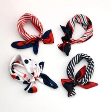 Fashion Ladies Square Satin Scarf - 4th of July