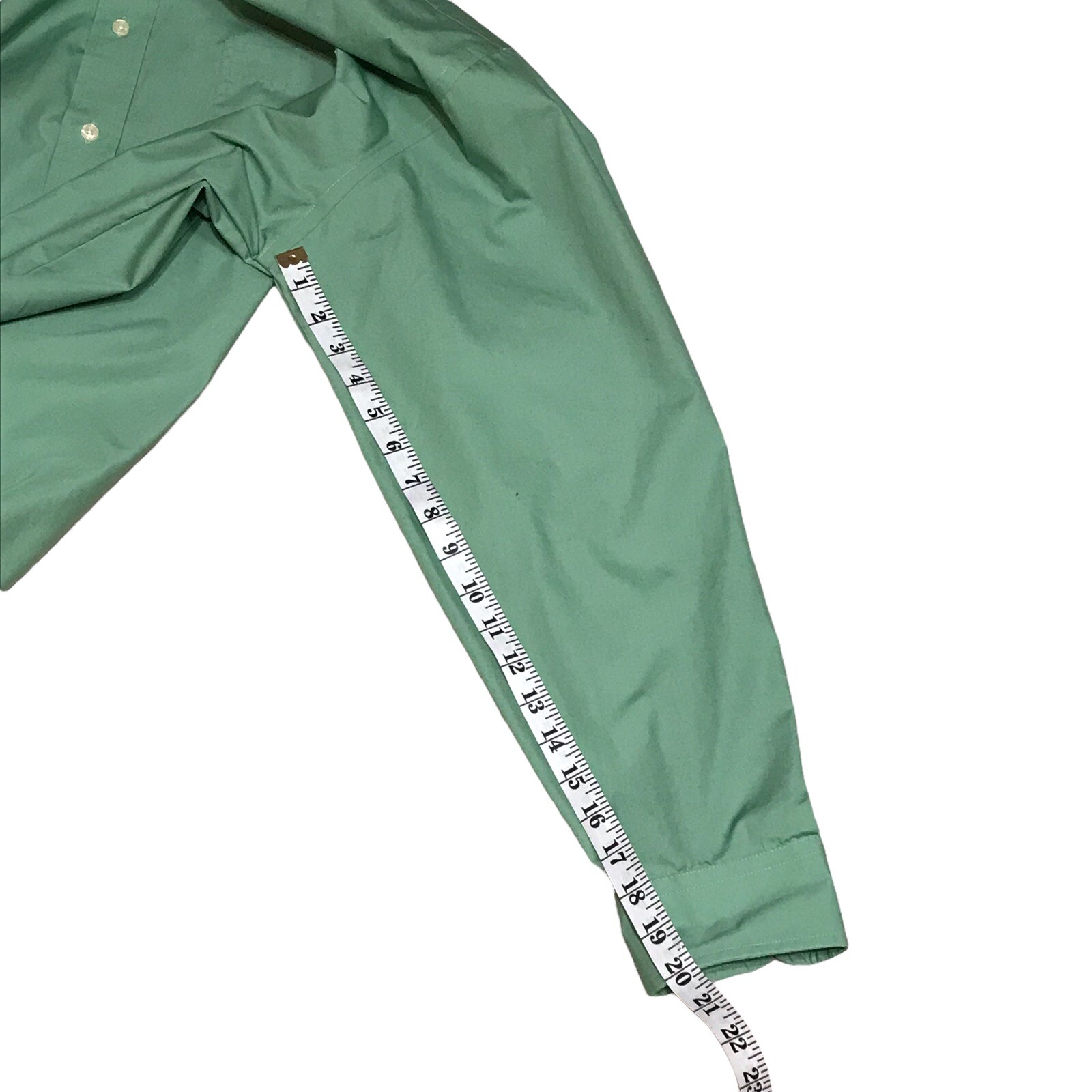 Stafford Essentials Men Dress Shirt Green Long Sleeve Classic Fit Size