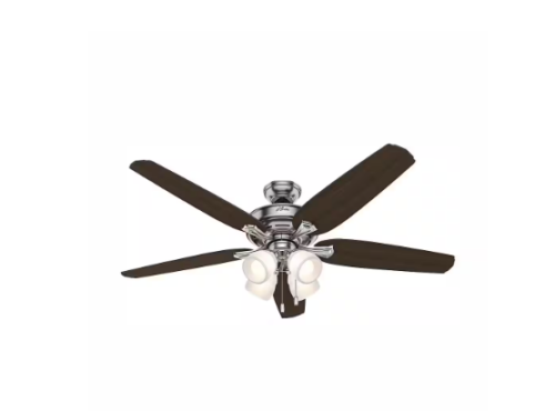 Hunter Channing 60 in. LED Indoor Brushed Nickel Ceiling Fan with Light Kit - Picture 1 of 3