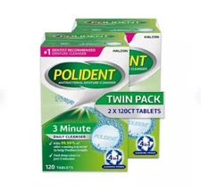 Polident 3-Minute Triple-Mint Antibacterial Denture Cleanser, Effervescent Table