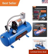 Universal 12v Train Horn Air Compressor With 1.6 Gallon Tank 120 Psi Pressure Universal 12v Train Horn Air Compressor With 1.6 Gallon Tank 120 Psi Pressure