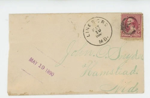 Mr Fancy Cancel Sc 220 Line Boro MD Hamstgad MD 1890 Fancy Cancel Cvr #8142