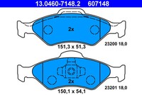 ATE 13.0460-7148.2 BremsbeläGe Satz Scheibenbremse FüR Ford FüR Mazda