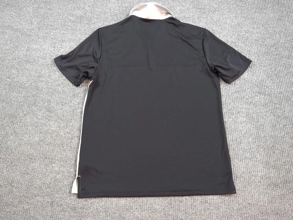 阿迪达斯衬衫男式中号灰色黑色 Polo 高尔夫短袖休闲表演  — 第 4/4 张图片